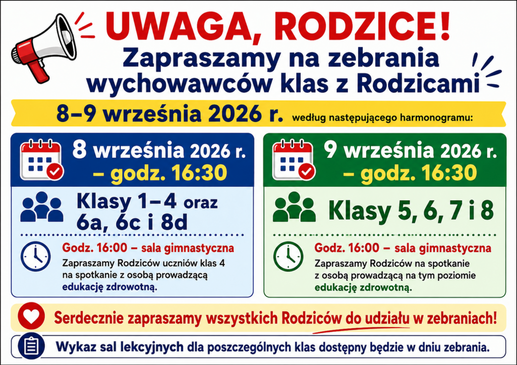 Zaproszenie na zebrania wrzesień